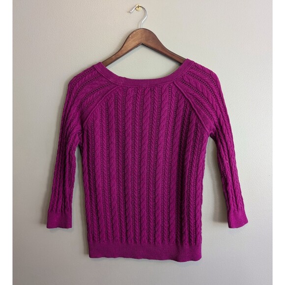 American Eagle Size XS Cable Knit Sweater Womens Purple Pullover AE Extra Small - Picture 5 of 5